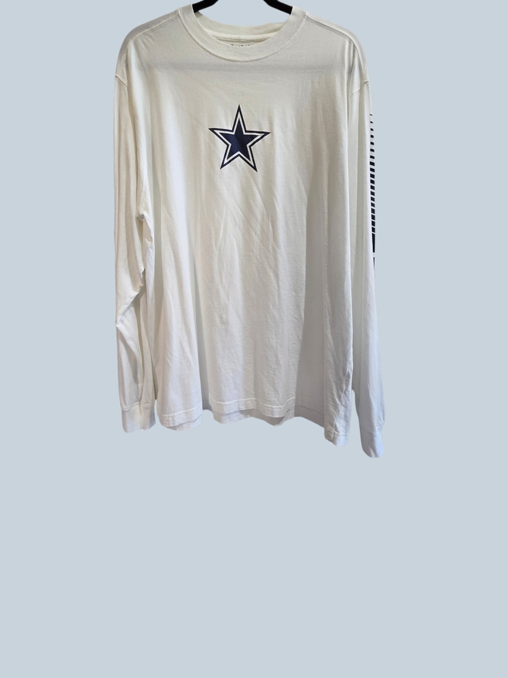 DALLAS COWBOYS Reebok White Long-Sleeve Tee with Navy Star